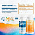 Aura Vitamin Mega Antioxidant Bundle | Hydrolyzed Collagen & AFA Stem Cell | Hydrolyzed Collagen with Vitamin C, Aphanizomenon Flos-Aquae | Celula Madre Skin, Hair and Nail Support – 60 Each Caps (3)