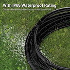 16/3 Black Indoor Outdoor Extension Cord 3 Ft 2 Pack Waterproof, Heavy Duty Extension Cord with 3 Prong Grounded Plug,13A 1625W 16AWG SJTW, Flexible Weatherproof Power Cable