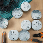 12 Pcs Electrical Box Junction Box Galvanized Steel Metal Electrical Boxes, 1/2'' and 3/4'' Knockouts, Drawn Construction, Silver (4 x 1-1/2 Inch,Classic)