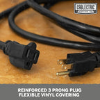 Weatherproof Black Extension Cord 15 ft, 16/3 SJTW 15 Foot Outdoor Extension Cord 3 Prong, 13 Amp Heavy Duty Exterior Power Cable Great for Outside, Landscaping & Lawn - UL Certified