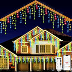 Christmas String Lights Outdoor - 49Ft/15M 640 LED 8 Modes with Remote Control and App Waterproof Christmas Lights for Patio Yard Garden Wedding Party-Multicolor