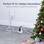 [UL Listed] Cable Matters 2-Pack 16 AWG 2 Prong Short Extension Cord 3 ft, 13A 3-Outlet Extension Cords with Tamper Guard, 13 Amp, 1625 Watts, White