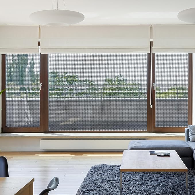 304 Stainless Steel Woven Wire Mesh Metal Window Screen Mesh Roll Security Mesh Roll for Door Screen/Patio Screen/Cabinets Mesh 20 Mesh 0.15mm Wire Dia (Black, 39.4in x 65.6ft)