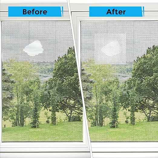 White Window Screen Repair Tape, 2 in X 30 FT (360IN) Kit for Windows or Doors, Strong Adhesive Patch Fiberglass Mesh Repair