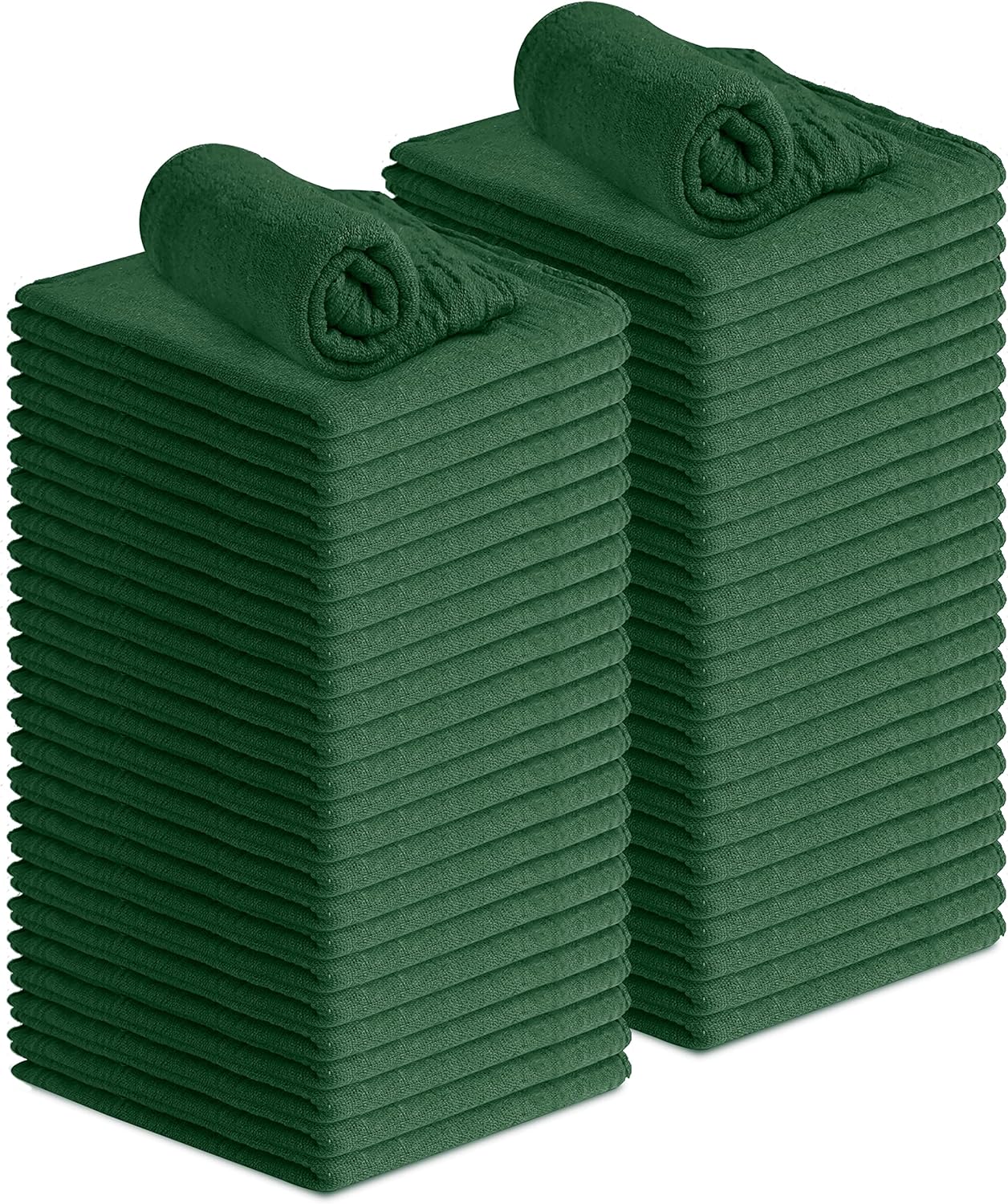 Avalon Towels Cotton Shop Rags – (Pack of 50) Size 12x14 Inches Cleaning Rags – Absorbent Shop Towels and Multipurpose Cleaning Towels for Automobiles, Industries, Garage and Homes (Green)