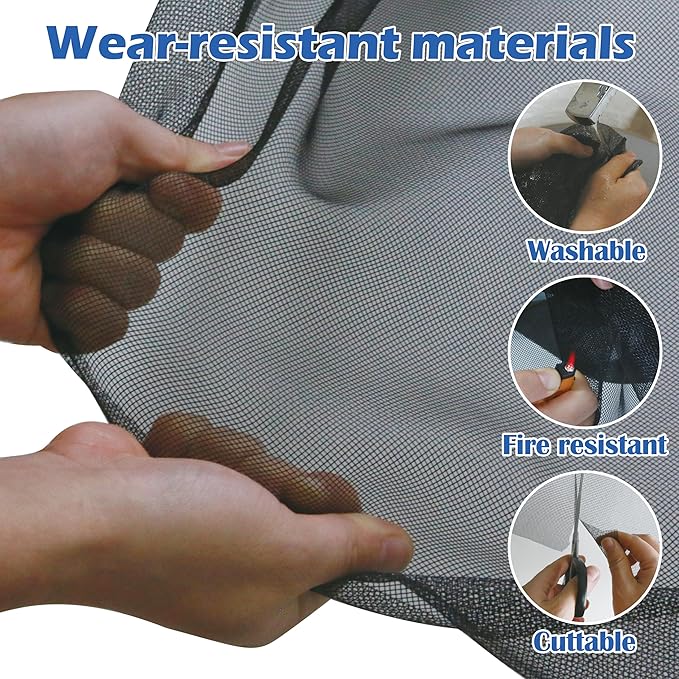 Fiberglass Window Screen Roll 45 in x 98 ft DIY Custom Pet Proof Screen Porch Screen for Outdoor Kitchens Pool Houses