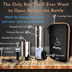 Electric Wine Aerator & Opener Set by WineWhiz with Case and Accessories (Rechargeable Stainless Steel Corkscrew, Dispenser, Foil Cutter Tool, Stopper), Ideal Gift for Housewarming