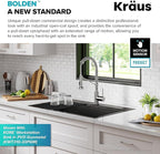 KRAUS Bolden Touchless Sensor Commercial Style 2-Function Single Handle Pull Down Kitchen Faucet in Spot-Free Stainless Steel, KSF-1610SFS