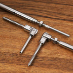 1/8 inch T316 Stainless Steel Adjustable Angle Single-Screw Cable Railing Kit/Hardware for Wood Posts，Marine Grade (10 Pairs)