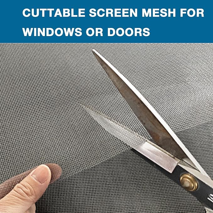 NeatiEase Window Screen Roll, 72"x100' Adjustable Flexible Fiberglass Screen Door Mesh - DIY Replacement Kit for Patio Porch Door Windows and Sliding Screen Doors(Gray)