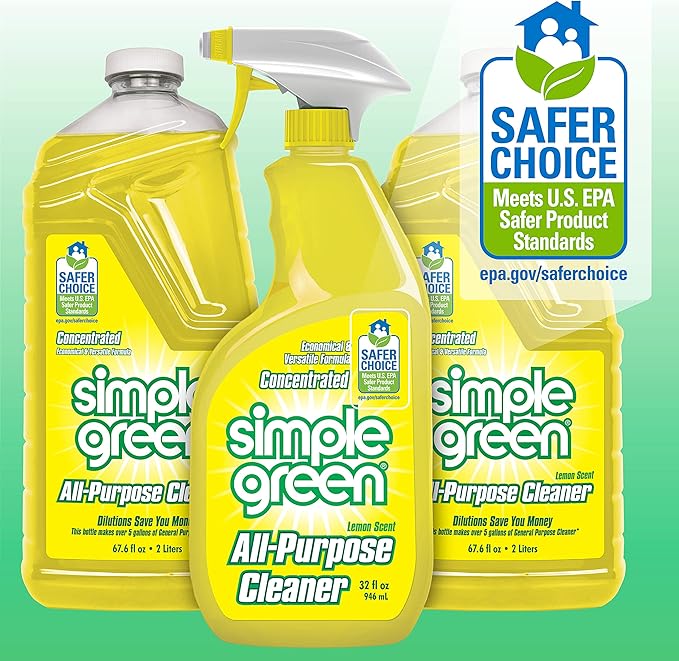 Simple Green All Purpose Cleaner Spray and Refill, Green, 3 Piece Set, 1 Count (Lemon)