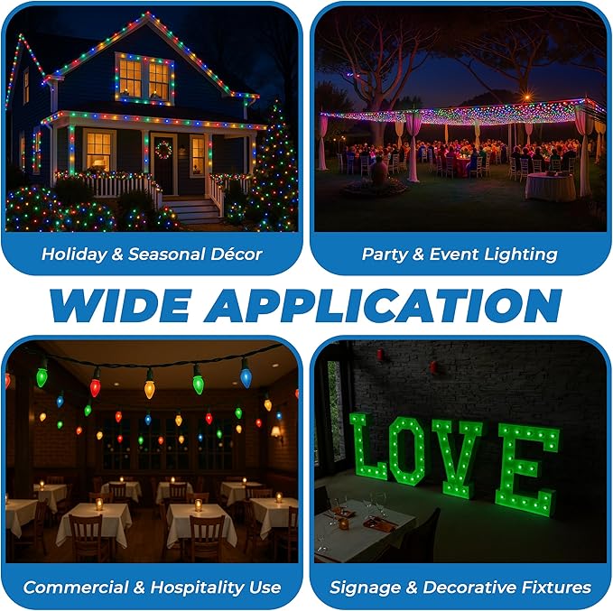 OHLECTRIC Night Light Bulbs (24-Pack – Green), 7 Watt Mini Bulbs – E12 Candelabra Base, Non-Dimmable, 120 Volts – C7 Night Light Lamp Replacement Bulb for Salt Lamps, Window Candles, Holiday Decor