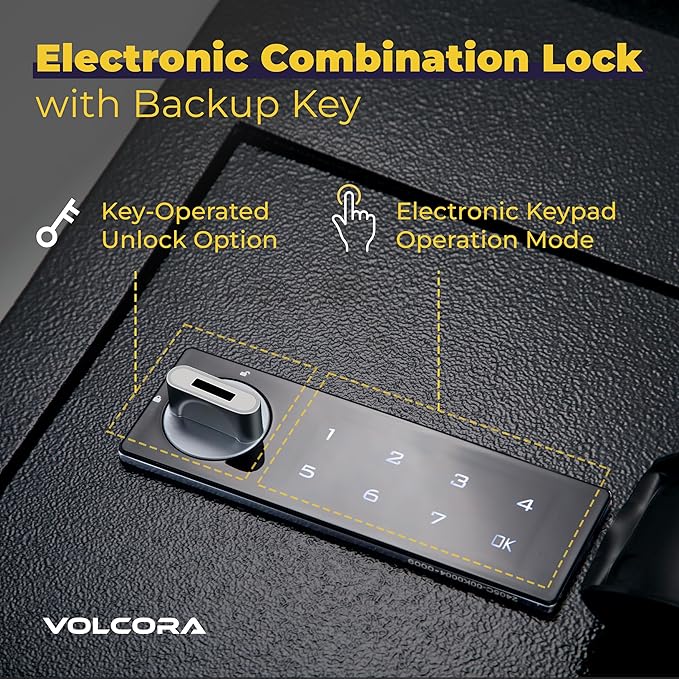 Volcora Key Drop Box with Lock, Drop Slot Depository Safe Box Digital Keypad, Outdoor Waterproof Money Drop Safe for Business, Cash Drop Box, Wall Mount Mailbox, Electronic Programmable Lock, Black