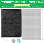 Windows Screen Replacement and Screen Door Repair Kit, 6Pcs Window Screen Fiberglass Mesh Kit - Window Screen & Screen Door Mesh & Screen Porch Repair Kit (Black, 59" x 106")