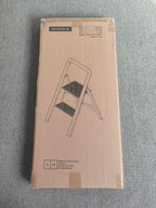 KINGRACK Aluminium 2 Step Ladder, Lightweight Step Stool with Non-Slip Pedals, Handrail, 330LBS Foldable Step Ladder for Kitchen, Garage, Home, Space Saving, Sturdy and Portable, Silver