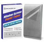 KING MOUNTAIN Grey Window Screen Repair Tape,3inX10FT Heavy Duty Screen Repair Kit for Window Screen and Screen Door,Strong Adhesive & Waterproof Window Screen Patch