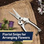 Pruning Shears - Garden Scissors Florist Snips - 2.5” Blades - Flower Scissors for Cutting Fresh Flowers, Trimming, or Harvesting Herbs or Fruit - Pruners for Gardening Tools by Kings County Tools
