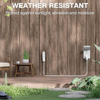 3 Prong Power Extension Cord with Multiple Outlets 35 FT, 16/3 Gauge Multi 3 Outlet Wire, 90 Degree Angled Male Plug, 16 AWG Grounded Wire (13A 125V 1625W), ETL Listed, White Cable with 25 Cable Ties