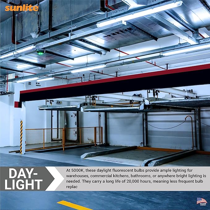 Sunlite 30322 F21T5/850 3 Foot T5 Linear Fluorescent Lamp, 21 Watts, 1900 Lumens, 5000K Daylight, Miniature G5 Bi-Pin Base, ROHS Compliant, High Performance Straight Tube, 40 Pack