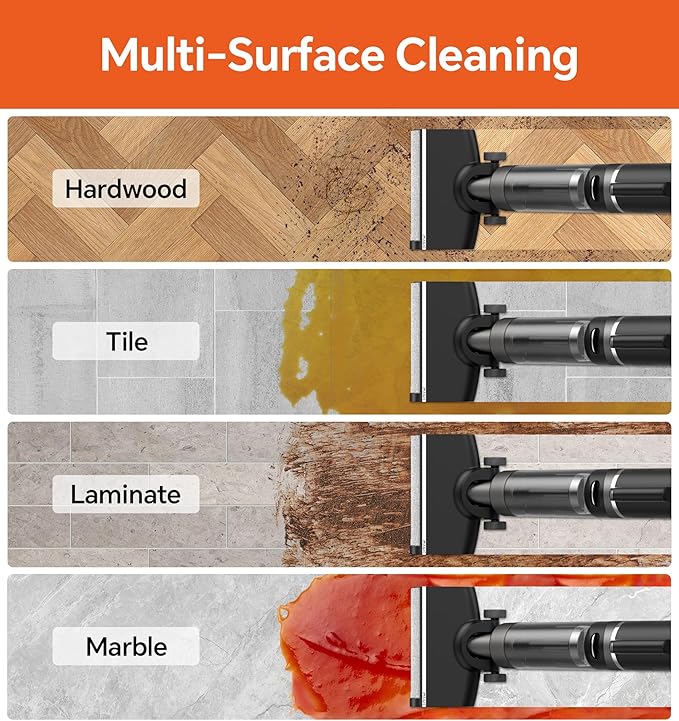 IMAGIC M3 Combo Wet Dry Vacuum Cleaner, 4-in-1 Cordless Vacuum Mop Combo for Multi-Surface, Lightweight & Handheld Vacuum Mop All in One with Edge Cleaning, Self-Cleaning & Hot Air Drying, Grey