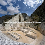 Alabaster Wall Sconce 14in Antique Brass Sconces Wall Lighting, Imported Alabaster Modern Marble Bathroom Vanity Sconces, Black Sconce Wall Decor, For Bedroom Living Room Staircases Hallway Foyer