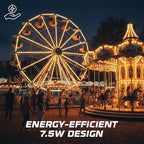 OHLECTRIC 10 Pack - S11 Ceramic White Night Light Bulbs | Dimmable | 7.5W Incandescent Light Bulb with E26 Medium Base | 40 Lumens Brightness | 2700K Warm White Light for Home Illumination.