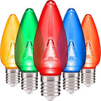 Holiday Lighting Outlet Smooth C9 Christmas Lights | Multicolor LED Bulbs for Indoor & Outdoor Christmas Decor | Set of 25