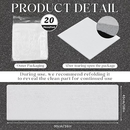 Maxcheck 100 Pcs Sticky Tack Cloth Woodworking Painters Wax and Silicone Free Tack Cloths for Removing Dust Rags Automotive Painting for Automotive, 18 x 36'' (White)