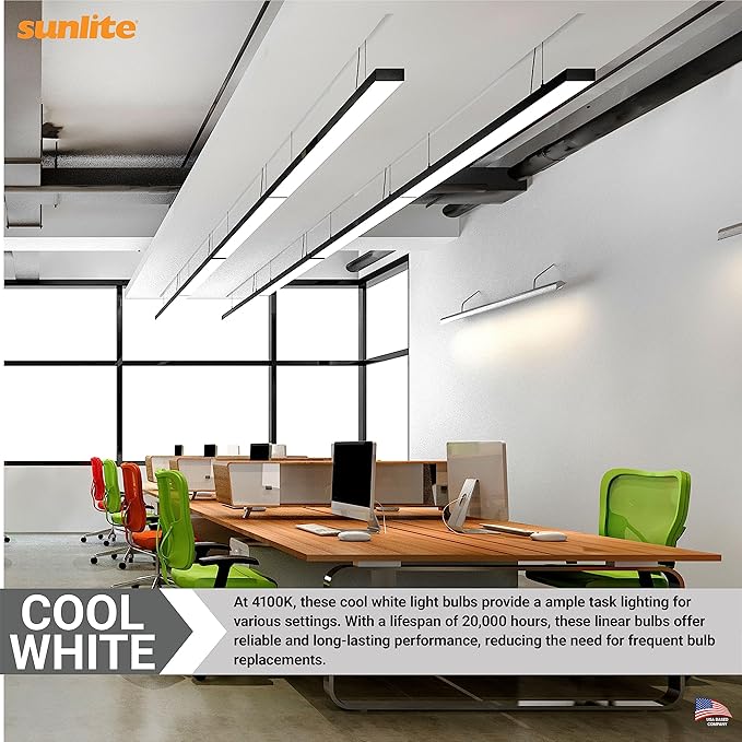 Sunlite 30325 F21T5/841 3 Foot T5 Linear Fluorescent Lamp, 21 Watts, 1900 Lumens, 4100K Cool White, Miniature G5 Bi-Pin Base, ROHS Compliant, High Performance Straight Tube, 40 Pack