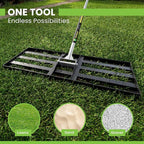 Gardease Lawn Leveling Rake 30" x 10" - Heavy Duty Professional Grade Reinforced Steel Landscape Tool for Soil, Sand & Garden - Superior Strength and Durability