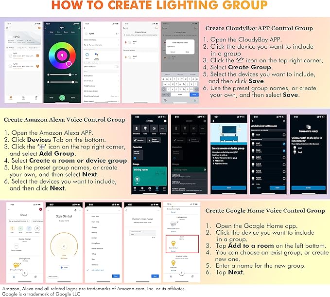 [6 Pack] CLOUDY BAY 6inch Smart WiFi LED Recessed Lights,RGB Color Changing Recessed Lighting,Compatible with Alexa and Google Home Assistant,15W 2700K-6500K,CRI90+ Wet Location,Oil Rubbed Bronze