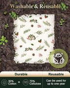 6 Pack Christmas Swedish Dishcloths for Kitchen - Reusable Dish Cloths for Washing Dishes Absorbent Cute Holiday Kitchen Towels Cleaning Sponge, Green Xmas Theme