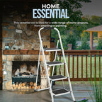 SIMPLI-MAGIC 4-Step Ladder, 350 LBS Capacity Folding Step Stool – Anti-Slip Wide Steps, Rubber Feet, Handgrip – ANSI Certified Lightweight & Durable Steel Stepping Stool for Kitchen, Home & Garage