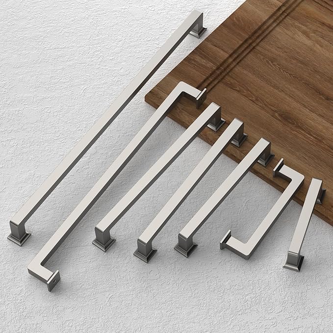 FILTA 3 Inch(76mm) Hole Centers Brushed Nickel Cabinet Pulls(Set of 10),Silver Cabinet Pulls Zinc Alloy Kitchen Cabinet Handles Cabinet Hardware for Cabinets Cupboard Drawer