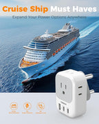 TESSAN South Africa Plug Adapter, Type M Adapter for South Africa with 4 Outlets 3 USB (2 USB-C), Type M Adaptor for US to Namibia Botswana India Nepal Mozambique Sri Lanka