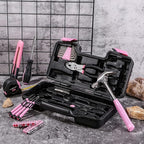 39 Piece All Purpose Basic Household Pink Tool Kit for Women - Small Tool Set with Toolbox Great for Home, Garage, Office and College Dormitory Use