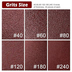 156pcs Finger Sanding Kit - 150 Papers & 6 Pads, 60-240 Grit for Multi-Tools, Wood/Metal/Plastic, Hook & Loop Backing