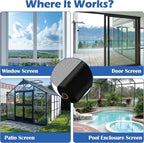 Fiberglass Window Screen Roll 45 in x 98 ft DIY Custom Pet Proof Screen Porch Screen for Outdoor Kitchens Pool Houses