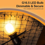Frosted G16.5 Led Bulb, Matt Vanity Globe Light Bulbs, E26 Dimmable Globe Small Round Edison Light Bulbs, 6w 2700k Vintage LED Filament Edison Bulb