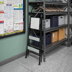 COSCO Lightweight Three-Step Folding Step Stool for Home Use - Large Platform, One-Hand Release, Non-Marring Leg Tips, Aluminum and Steel Frame