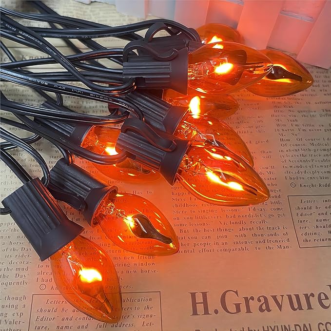 E12 Flicker Flame Replacement Candle Bulbs, 25-Pack Orange Flame Light Bulbs for Home Decor, Energy-Efficient Flickering Light Bulbs for Chandeliers, Wall Sconces, and Lanterns, UL Listed