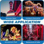 OHLECTRIC Red Night Light Bulbs (10-Pack) 11-Watt S14 Sign Bulb, Decorative Light Bulbs, E26 Medium Base, Colorful Bulbs, Dimmable, Sign Replacement Lamp for Indoor & Outdoor Use. Avg Hours 5000