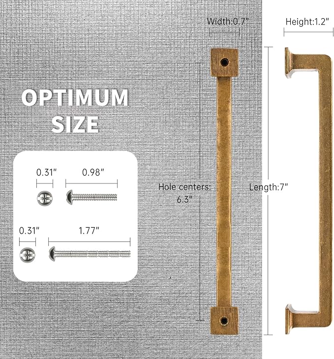 FILTA Cabinet Handles 6.25 Inch 10 Pack Antique Brass Cabinet Pulls for Kitchen Metal Drawer Pulls Modern Cabient Hardware Cupboard Handles