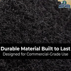 Heavy Duty XL Black Scouring Pad 5 Pack. 10 x 4.5in Large Multipurpose Nylon Scrubbing Sponges. Clean Bathrooms, Kitchens, Counters and Floors to Erase Grime and Make Surfaces Sparkle