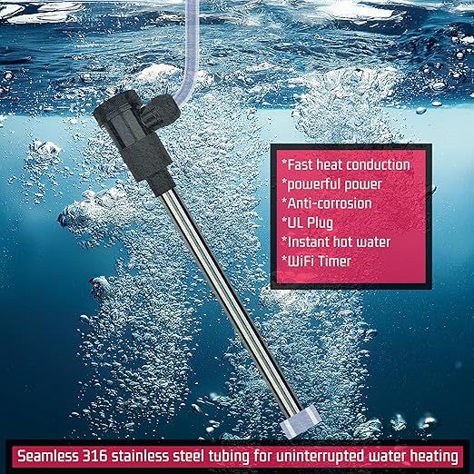 240V 3500W Immersion Water Heater for Pool & Hot Tub – Portable Electric Submersible Heater with Temp Control, Auto Shut-Off and WiFi Timer for Baptistry, Above Ground Pool and Bathtub