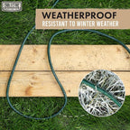 3 Outlet Outdoor Extension Cord 100 ft, SJTW 16 AWG Heavy Duty Green Extension Cord with Multiple Outlets Pigtail, Weatherproof Exterior Cable 3 Prong for Landscaping, Garden, Lawn & Yard