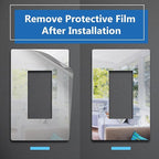 LIDER Decorator Wall Plate, Impact Resistant, Mirrored Acrylic, Plexiglass, Reflective Finish, Screwless Light Switch/Outlet Cover, UL Listed, Mid-Size 1-Gang 4.88" x 3.11", Silver, 2 Pack