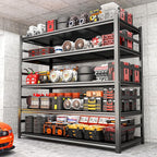 Garage Shelving Units, Heavy Duty 5-Tier Storage Shelves, Metal Adjustable Storage Rack, Steel Shelves, 2750 lbs Capacity, Industrial Shelving for Heavy Tools (Black, 23.62"Dx47.24"Wx87.87"H, 5-tier)