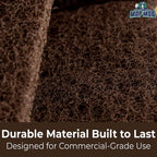Heavy Duty XL Brown Scouring Pad 5 Pack. 10 x 4.5in Large Multipurpose Nylon Scrubbing Sponges. Clean Bathrooms, Kitchens, Counters and Floors to Erase Grime and Make Surfaces Sparkle