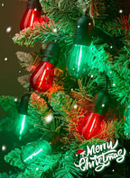 Minetom S14 LED Christmas Replacement Light Bulbs, UL Listed, 1 Watt E26 Medium Base Plastic Shatterproof LED Edison Bulbs, Easily Screw in Strings Spools Strands, Red & Green, 20 Pack